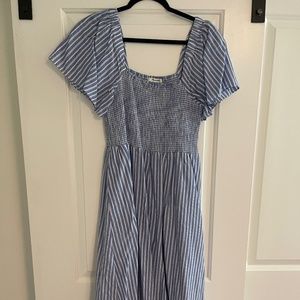 Madewell Blue / White Stripe Smock Dress